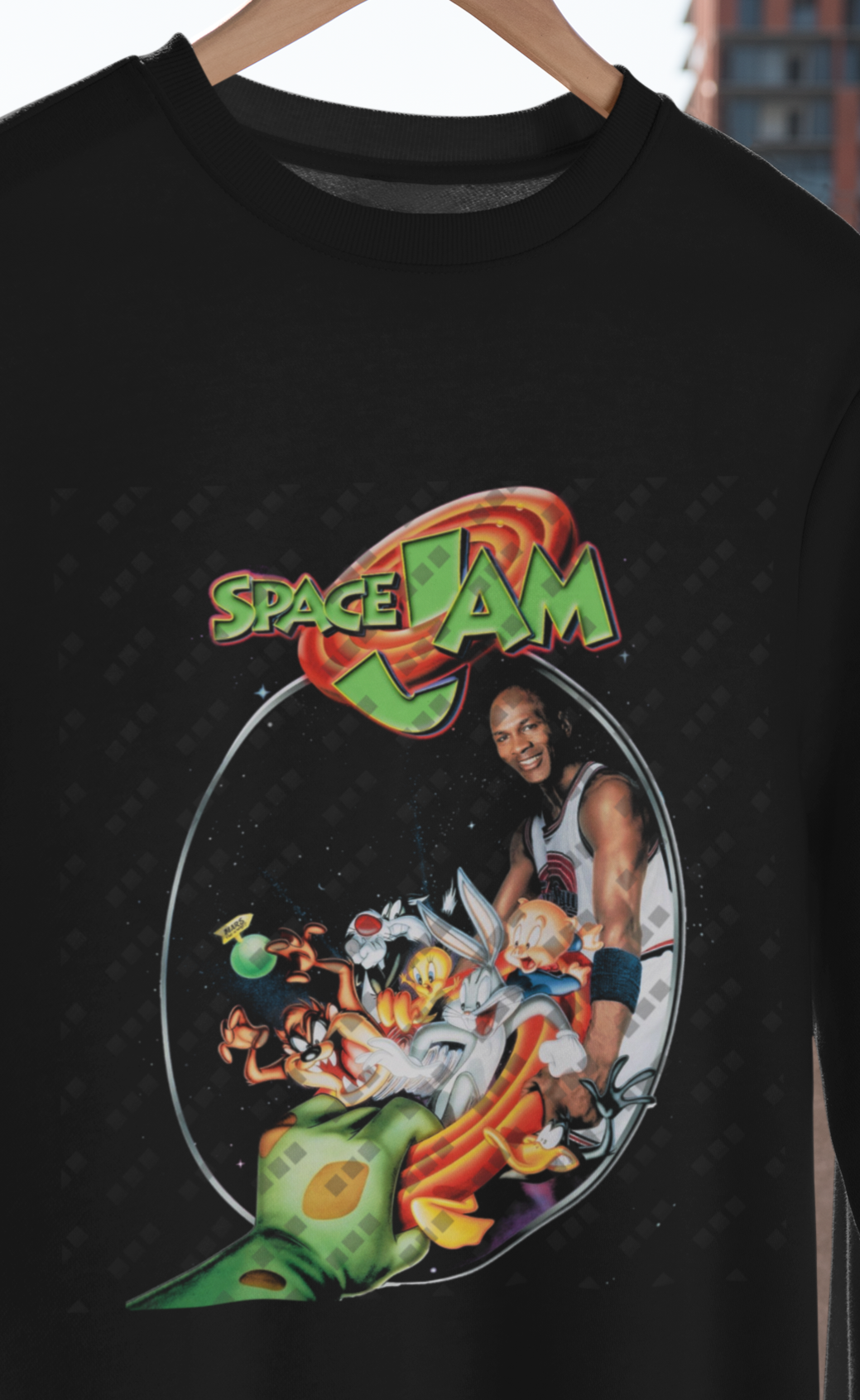Space Jam- Micheal Jordan Halftone Crewneck Sweatshirt