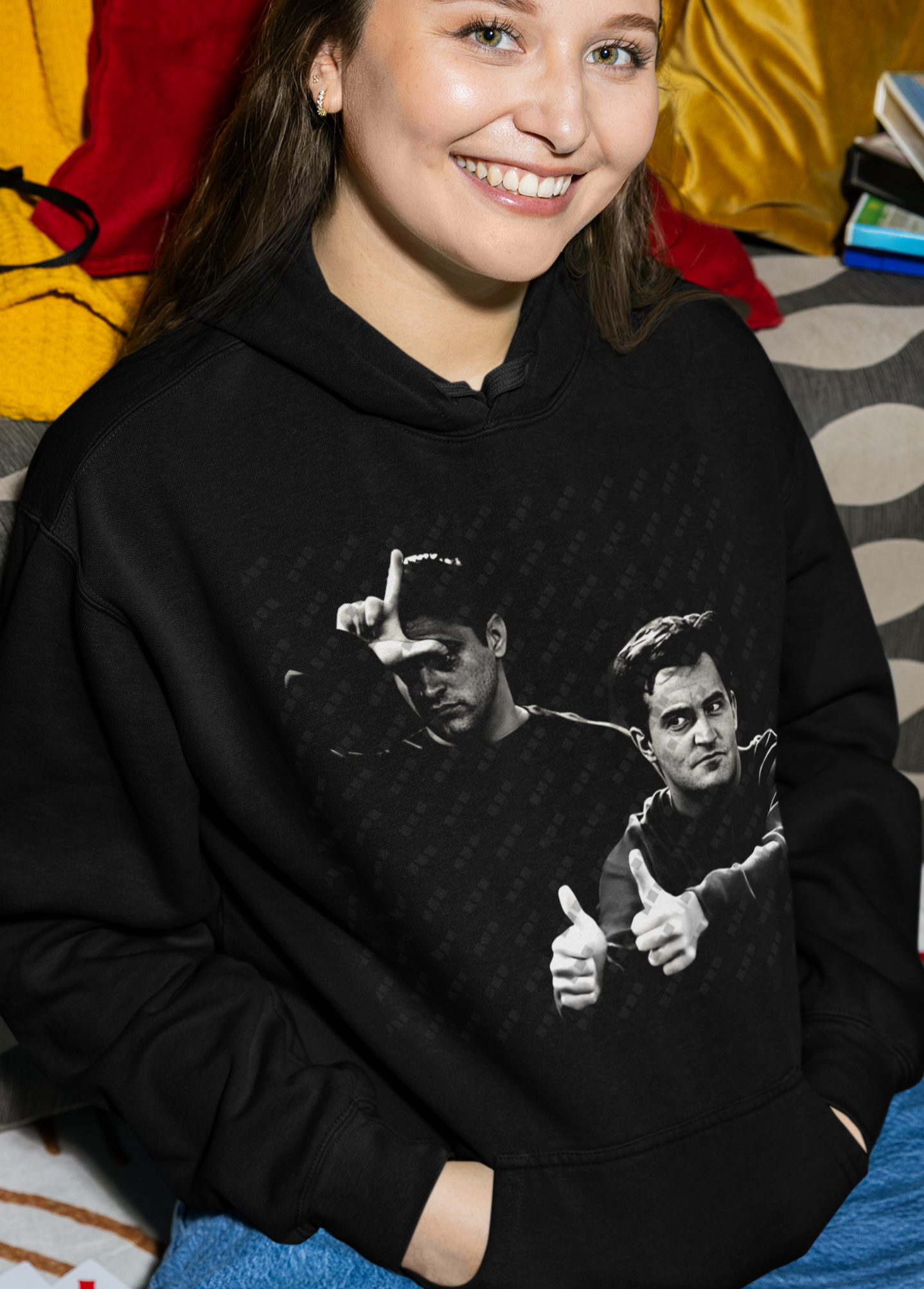 Friends Joey and Chandler Halftone
