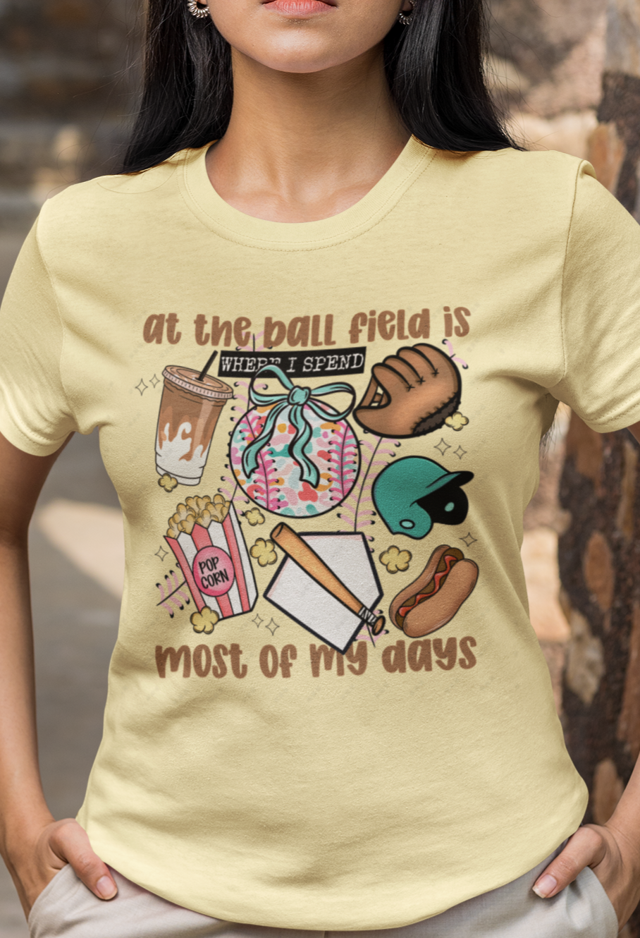 At the ball field womans tshirt