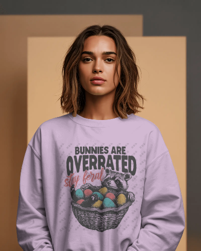 Bunnies Are Overrated - Stay Feral Raccoon Crewneck | Women's Inspired Design