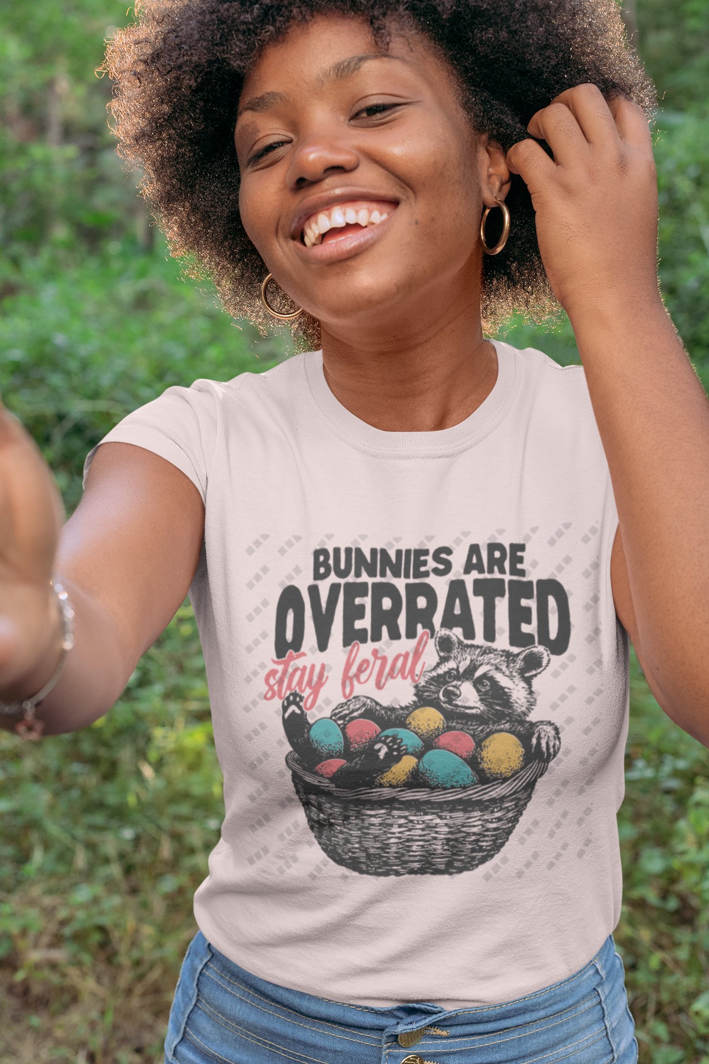Bunnies Are Overrated - Stay Feral Raccoon Tee | Women's Inspired Design