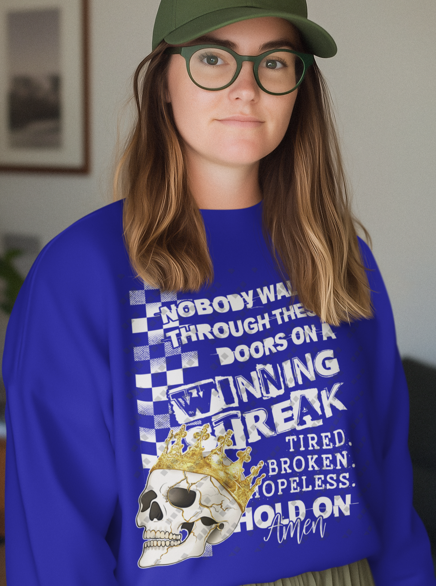 Tired Of Being Broken – Jelly Roll Skull Graphic Unisex Crewneck