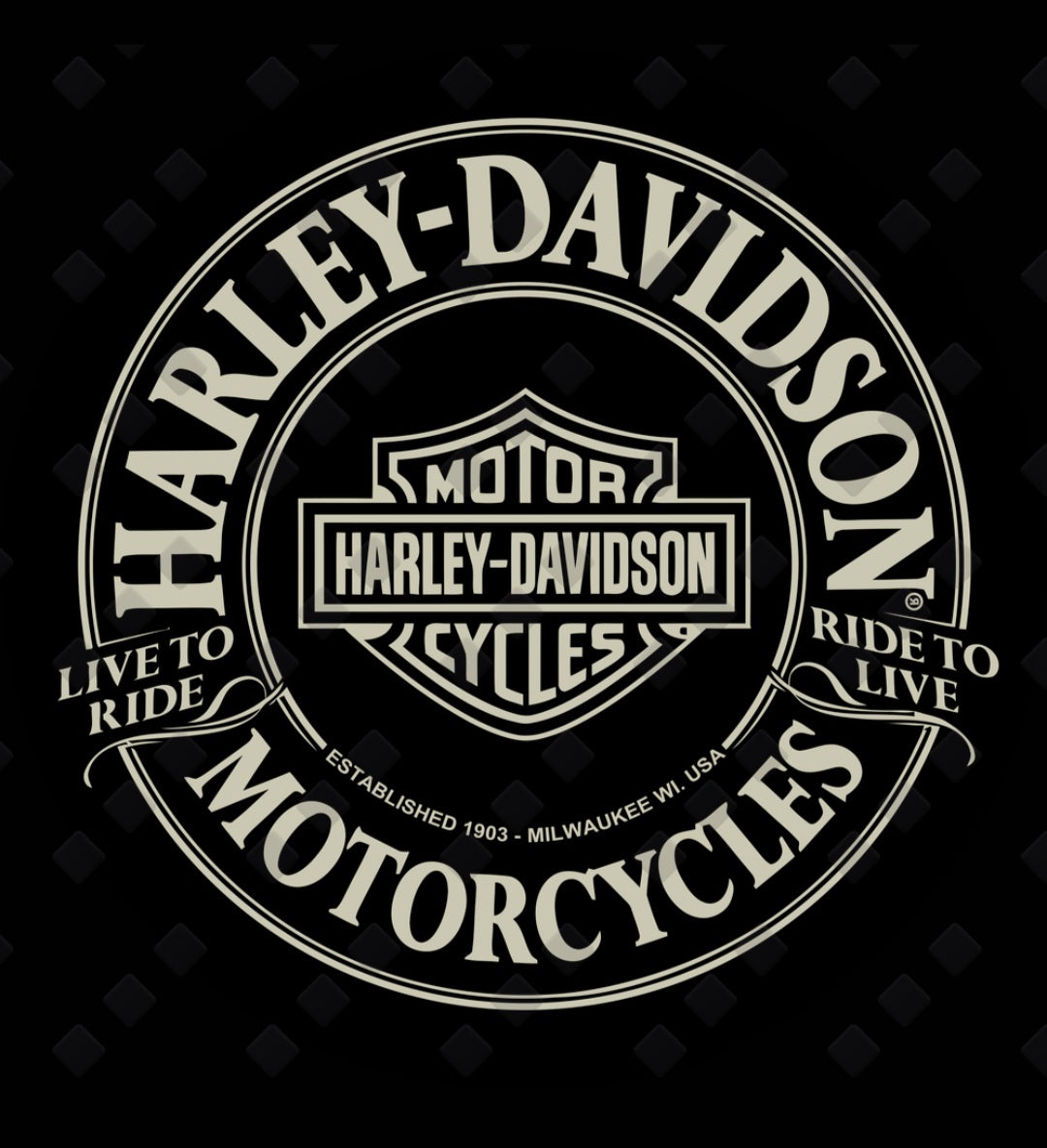 Harley Davidson Live To Ride Unisex T-Shirt (Design Is White)
