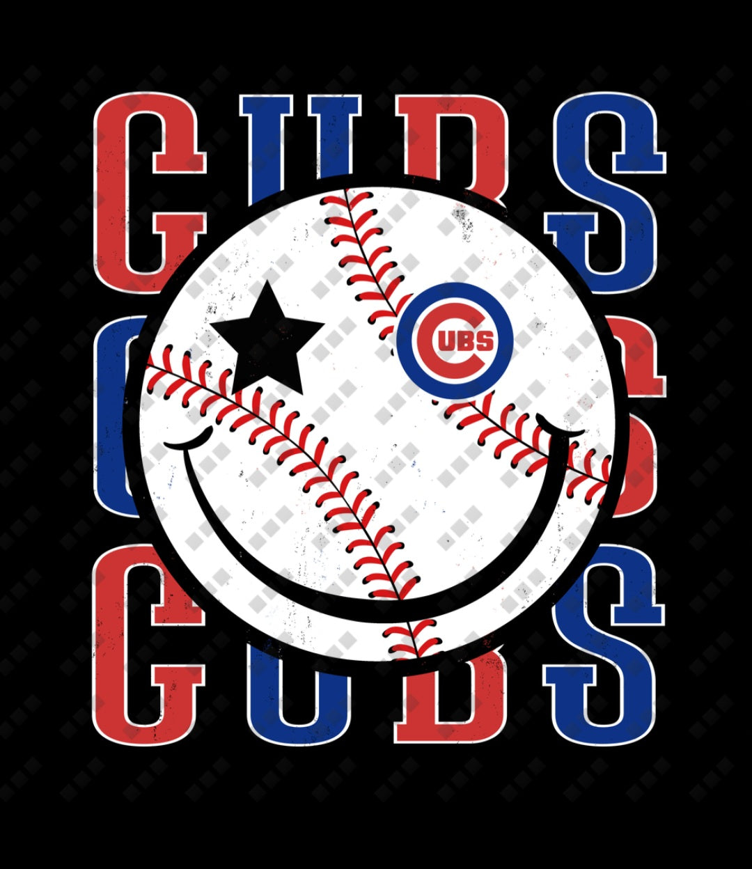 Chicago Cubs Smiley Face Tee – Unisex