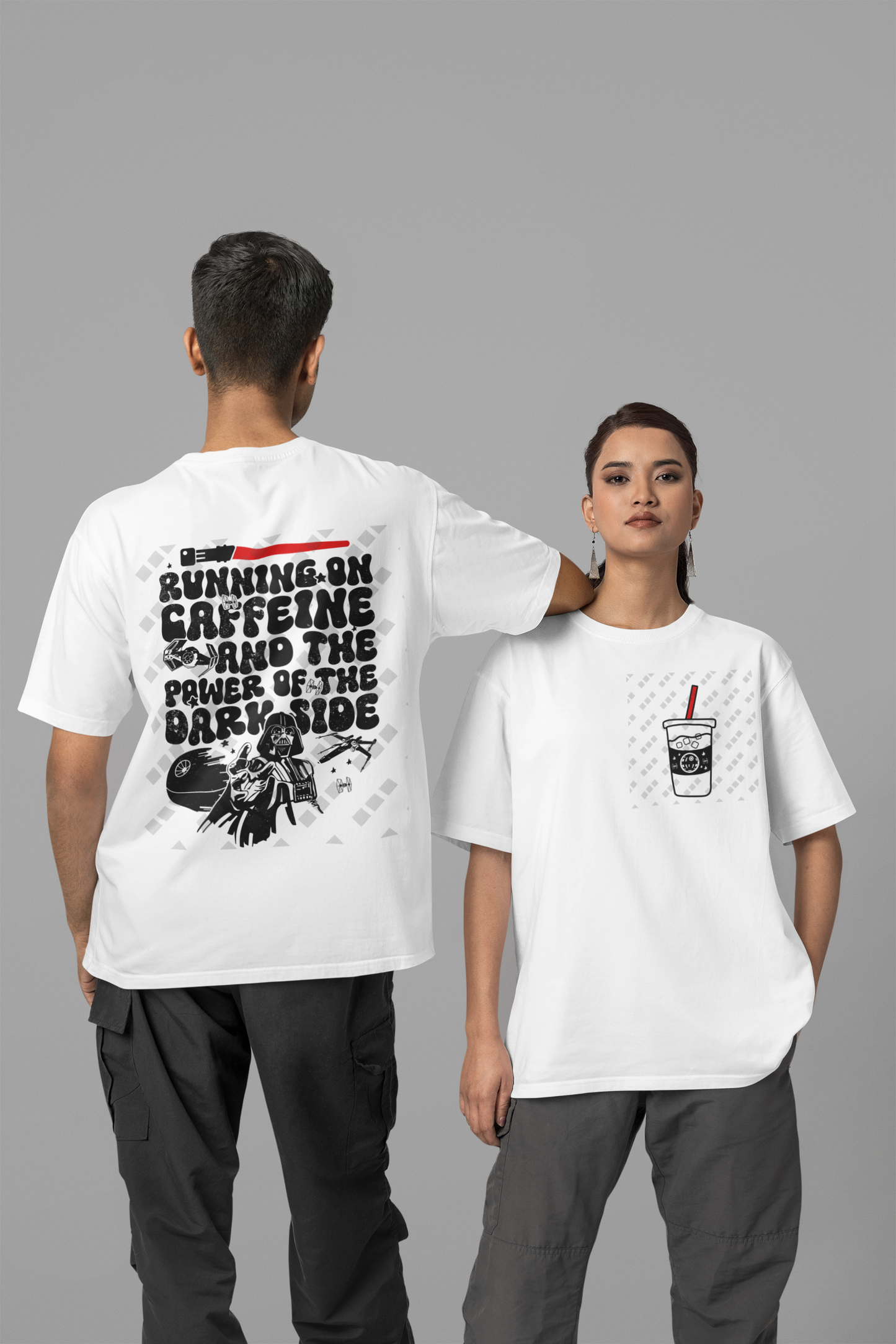 Dark Side Caffeine - T-Shirt-Double Sided