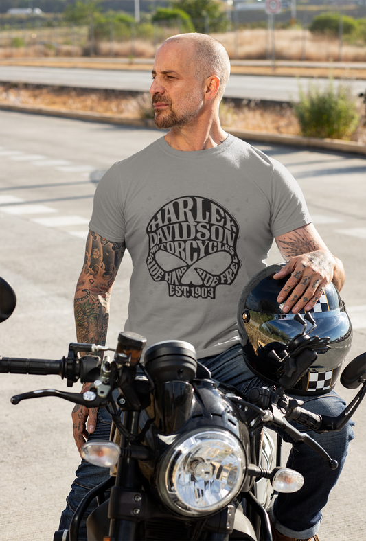 Harley Davidson Skull Ride Hard Ride Free Unisex T-Shirt