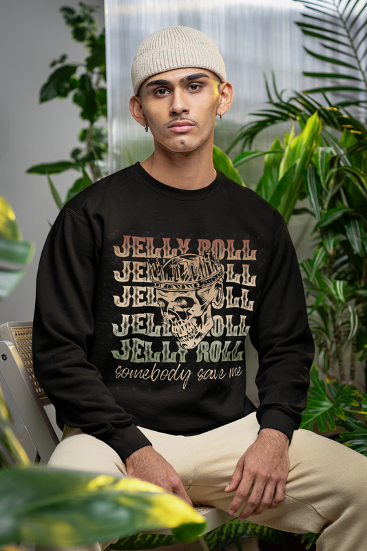 Jelly Roll Somebody Save Me – Graphic Crewneck Sweatshirt