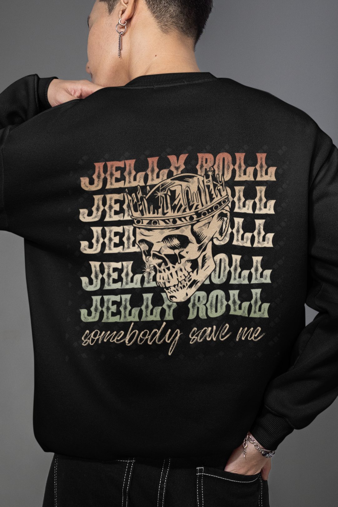Jelly Roll Somebody Save Me – Graphic Crewneck Sweatshirt