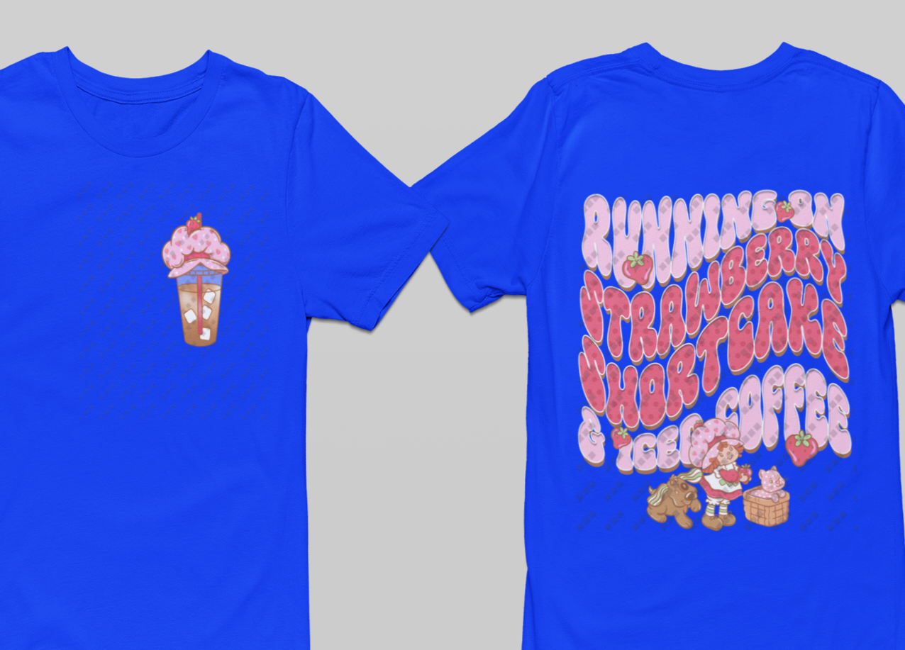 Running On Strawberry Shortcake & Iced Coffee T-Shirt | Women's Design