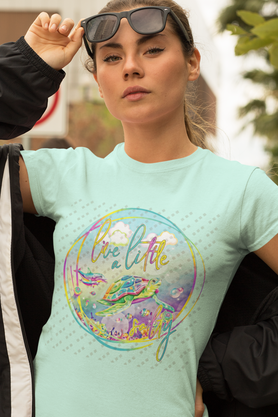 Live A Little Salty – Women's Coastal Graphic Tee