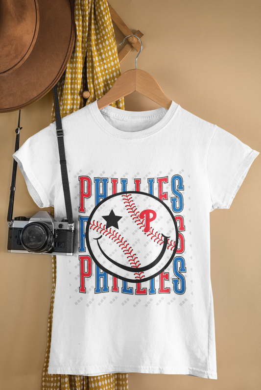 Philadelphia Phillies Smiley Face Tee – Unisex