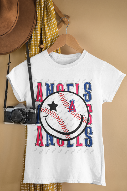Los Angeles Angels Smiley Face Tee – Unisex