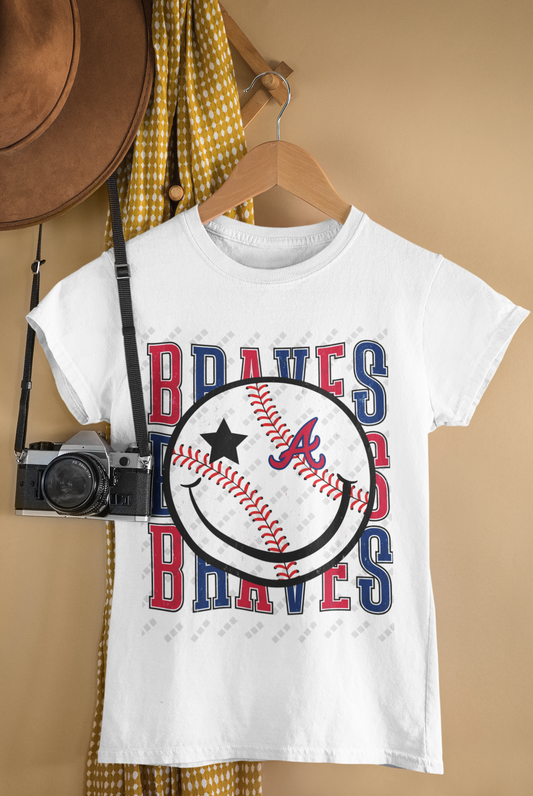 Atlanta Braves Smiley Face Tee – Unisex