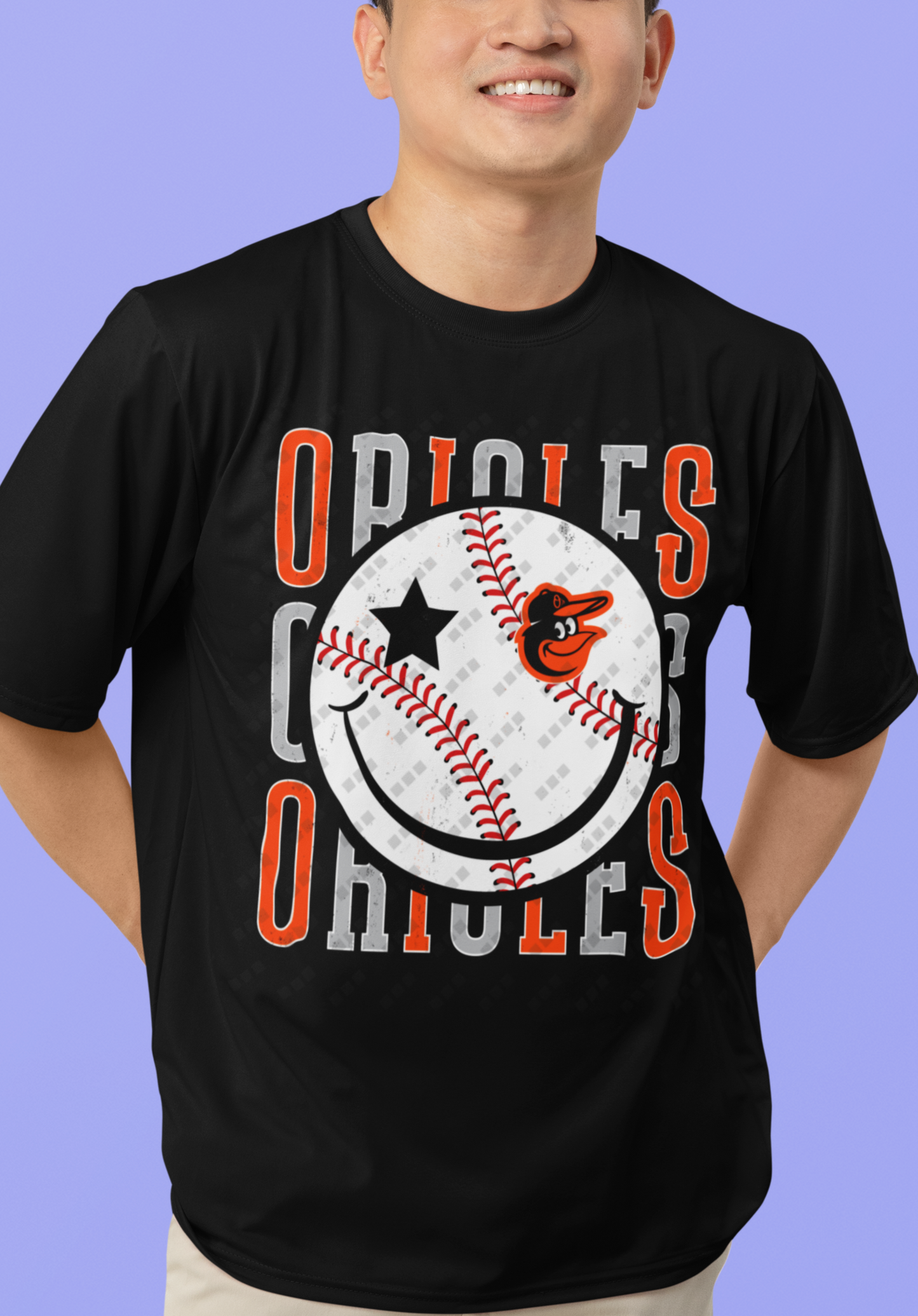 Baltimore Orioles Smiley Face Tee – Unisex