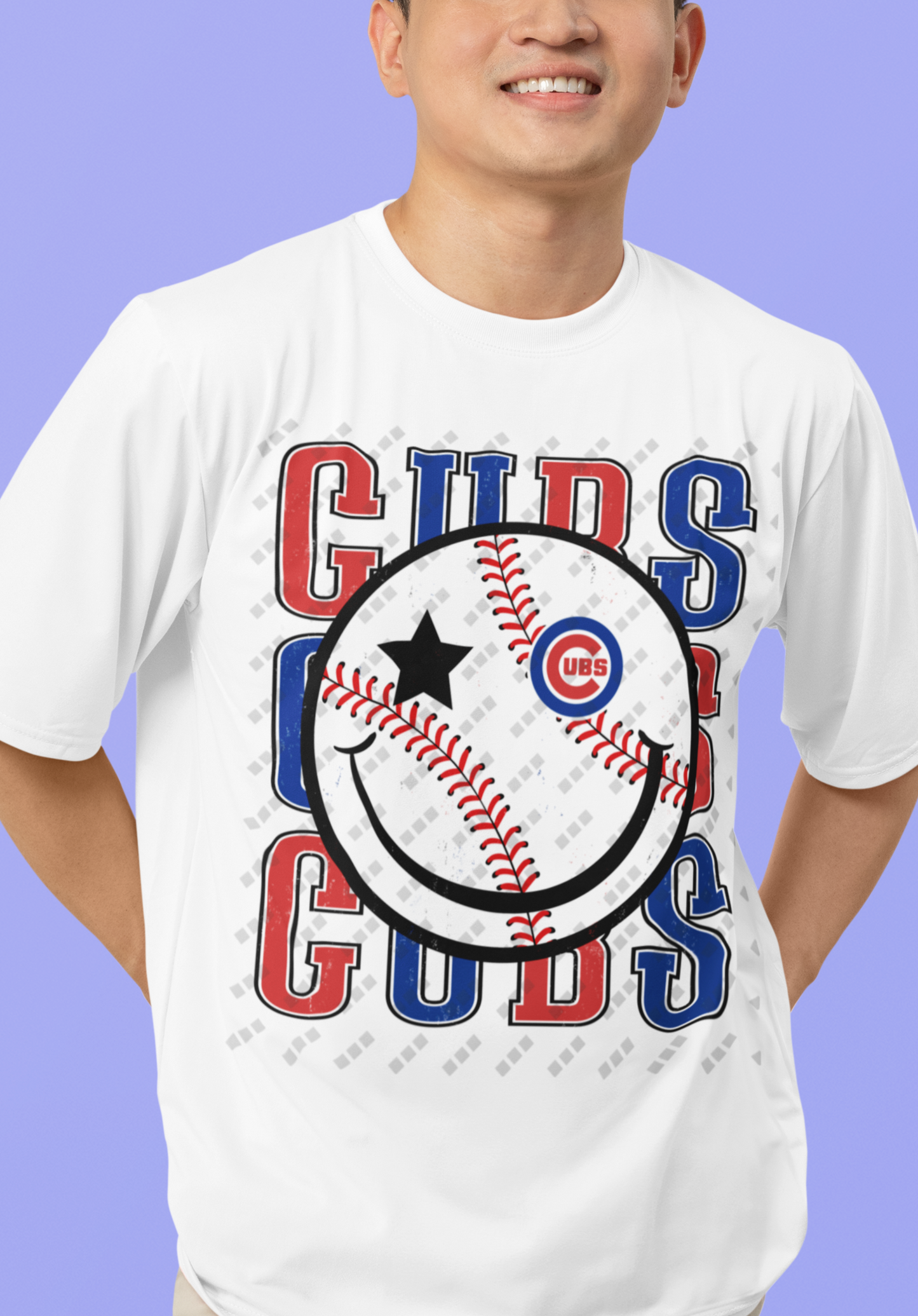 Chicago Cubs Smiley Face Tee – Unisex