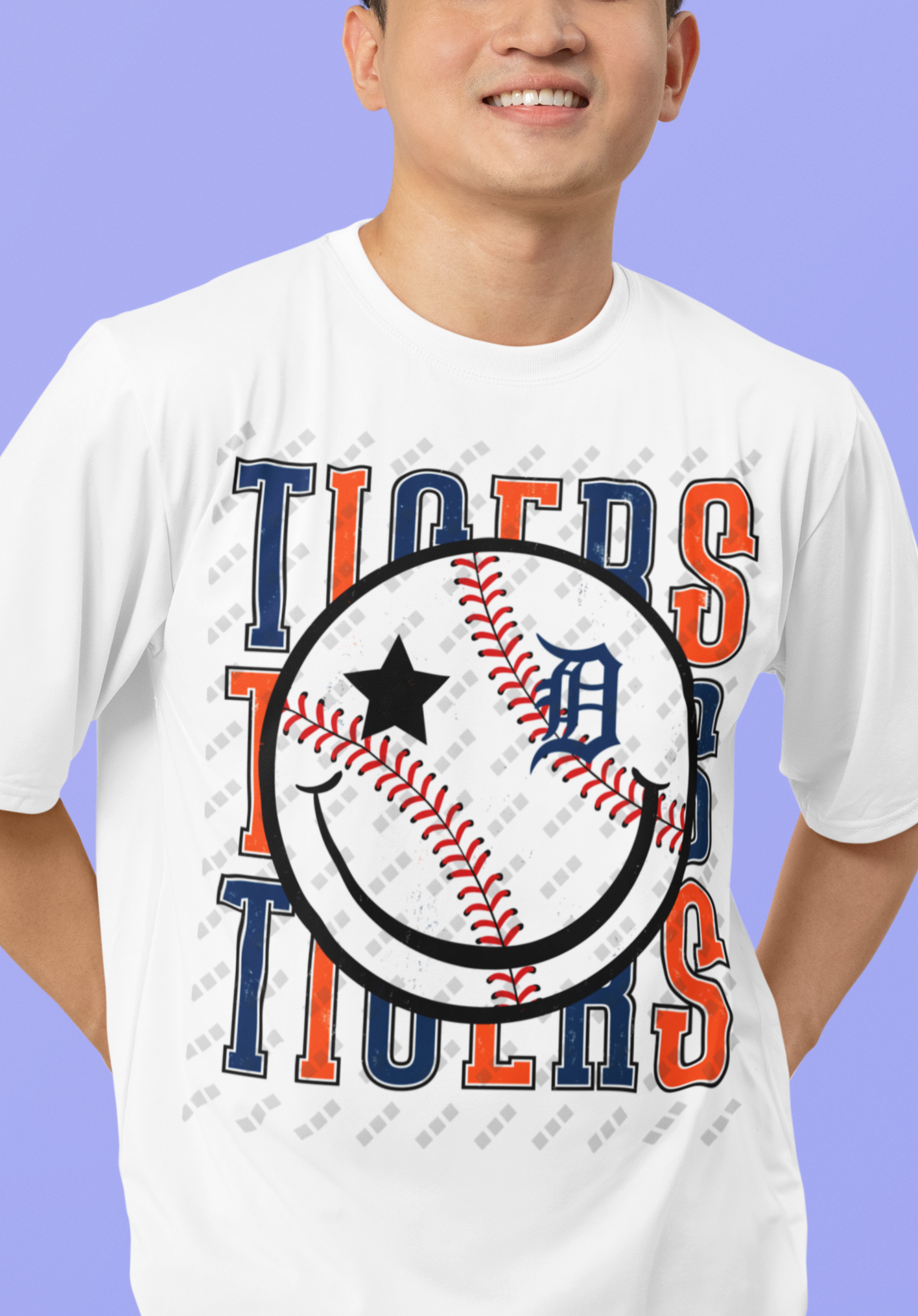 Detroit Tigers Smiley Face Tee – Unisex