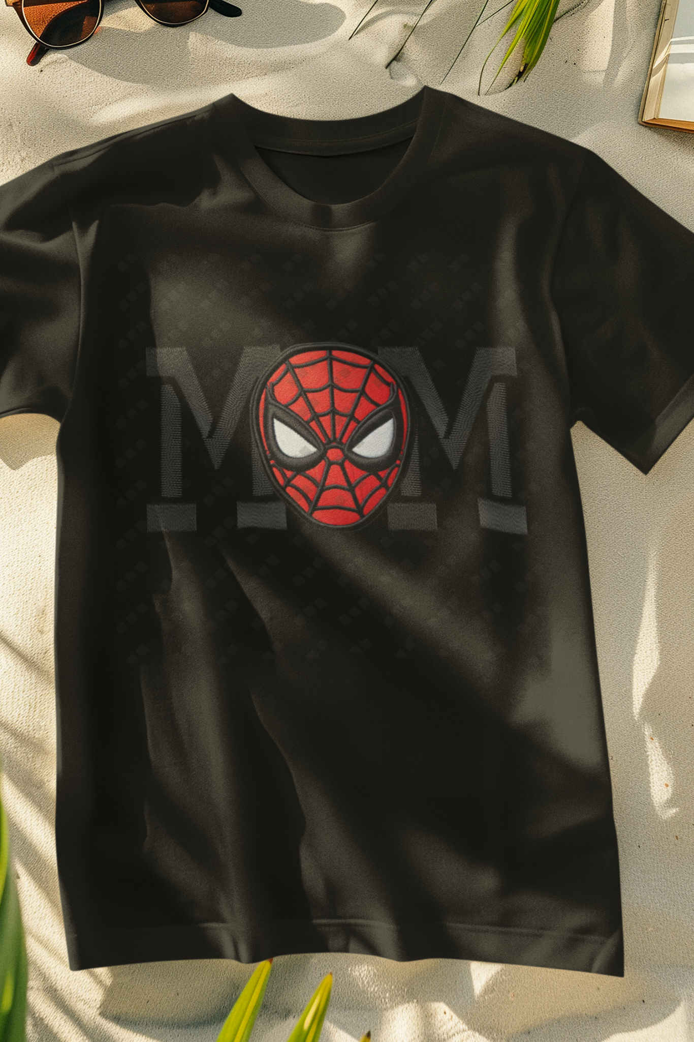 Mom Spiderman Faux Embroidered Design