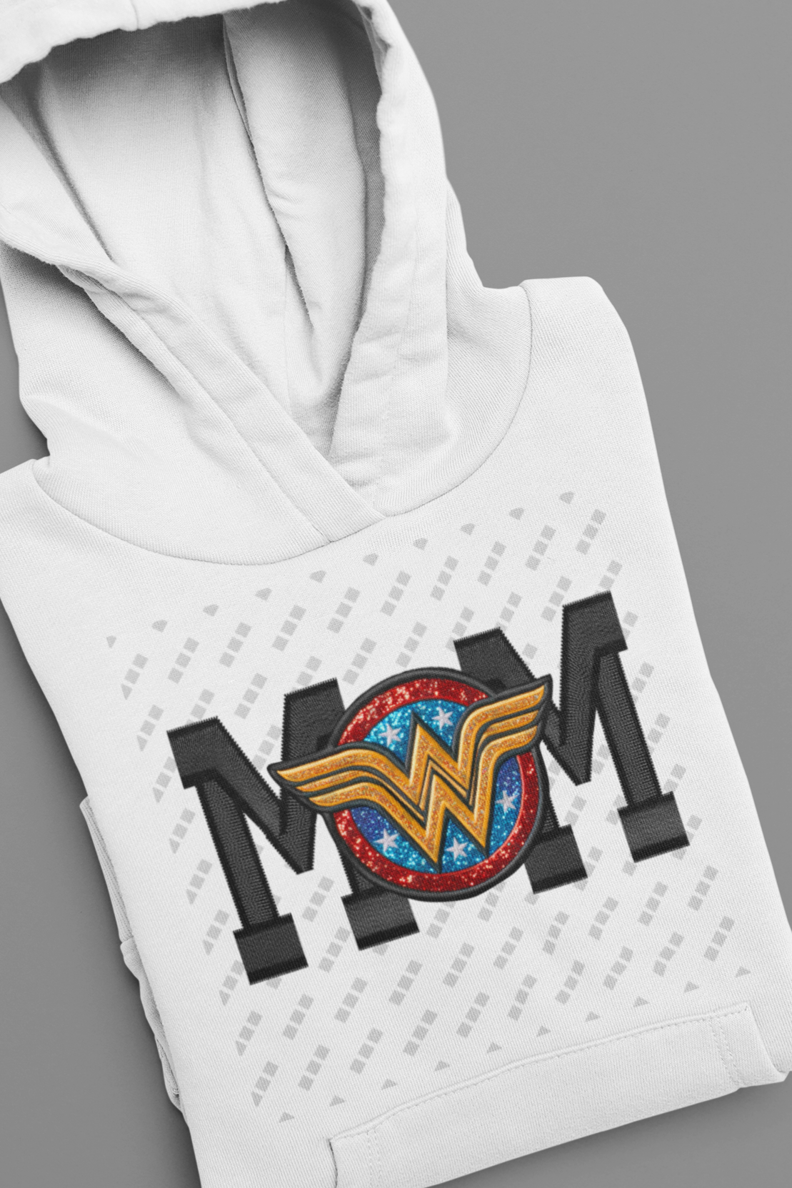 Mom Wonder Woman Faux Embroidered Design