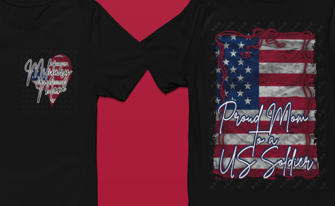 Military Mom Double Sided T-Shirt