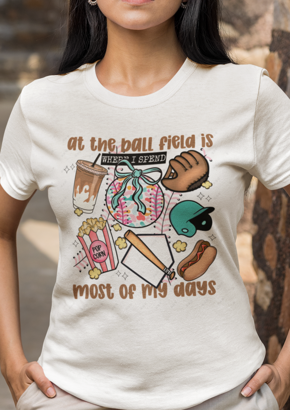 At the ball field womans tshirt