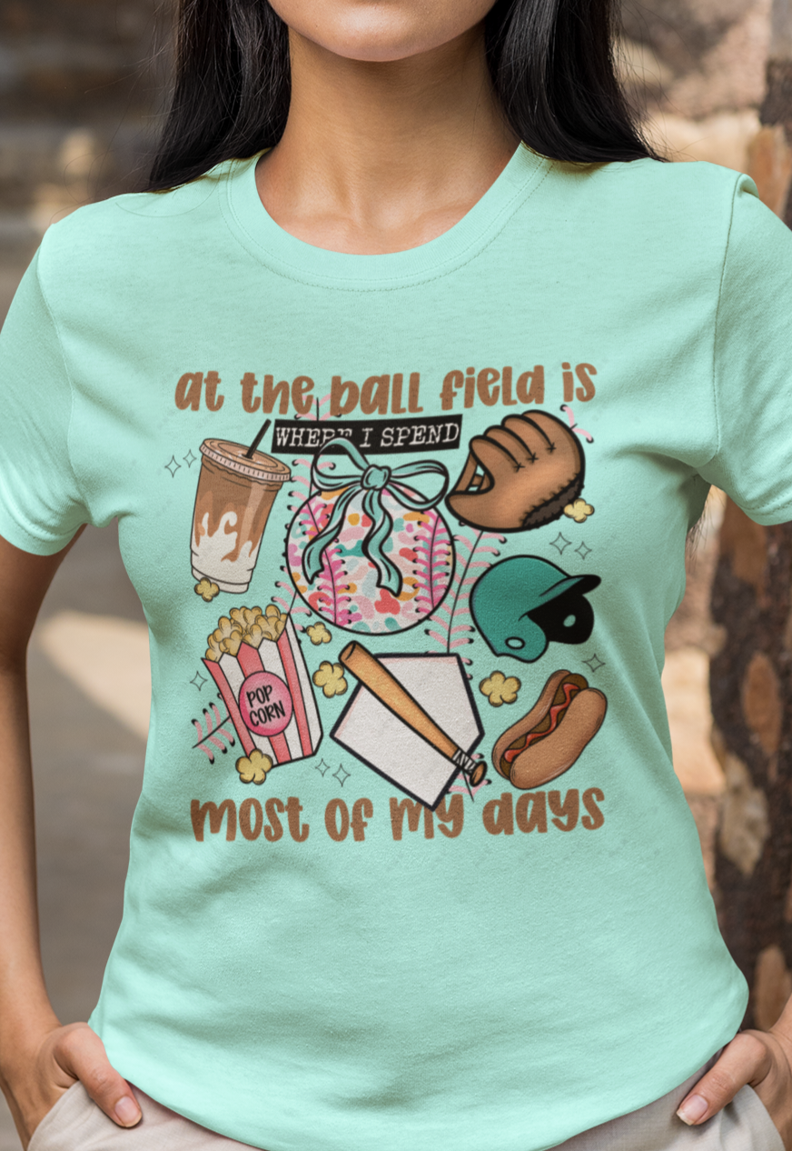 At the ball field womans tshirt