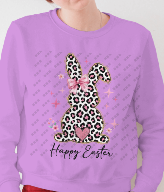 Leopard Print Bunny Crewneck | Women's Inspired Design