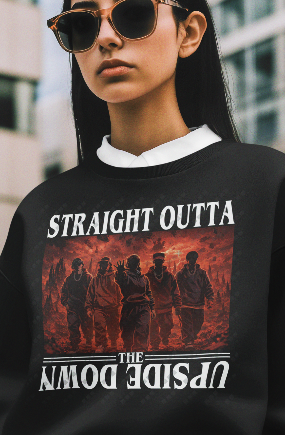 Stranger Things Straight Outta The Upside Down Crewneck Sweatshirt