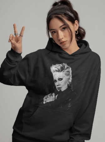 Pink Halftone Hooded Sweatshirt