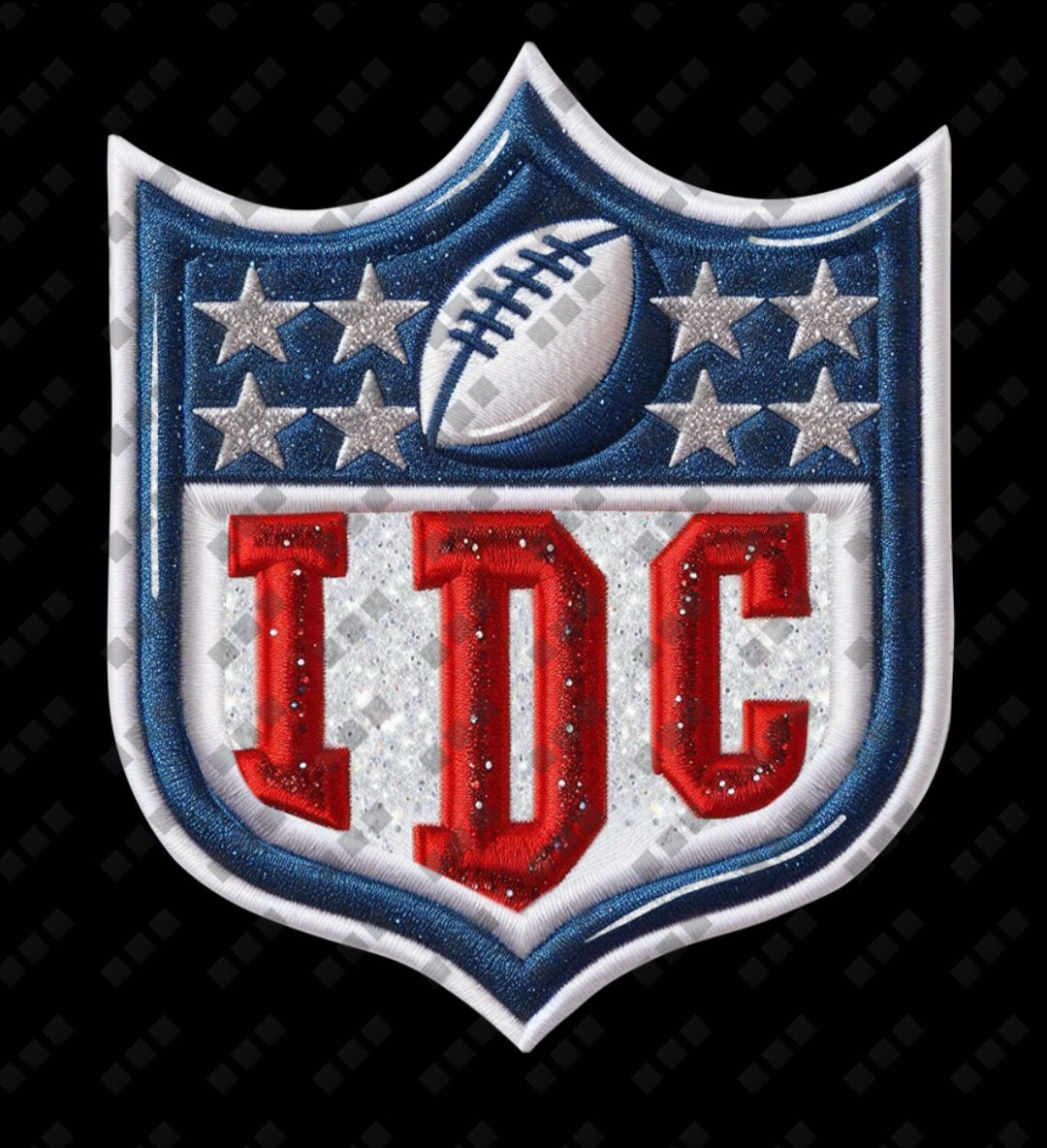 I Don't Care – Faux Embroidered NFL Symbol Women's T-Shirt