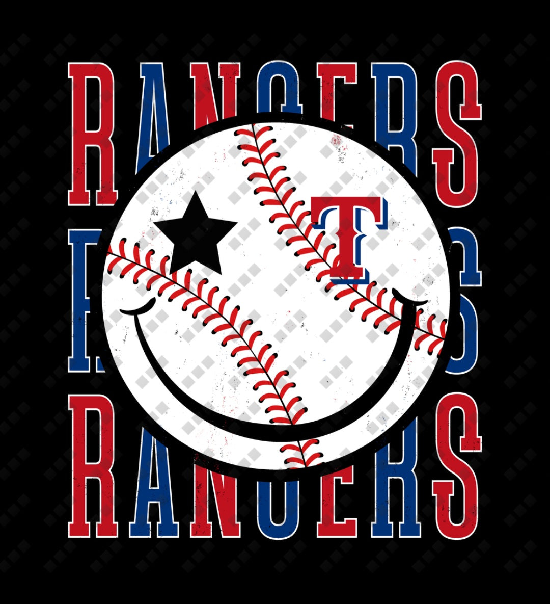 Texas Rangers Smiley Face Tee – Unisex