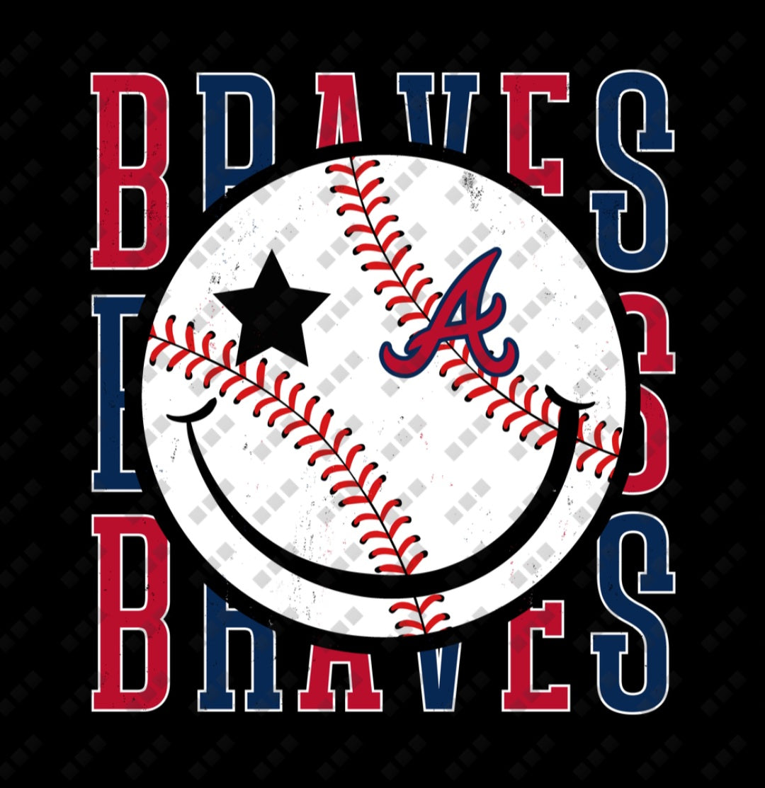 Atlanta Braves Smiley Face Tee – Unisex