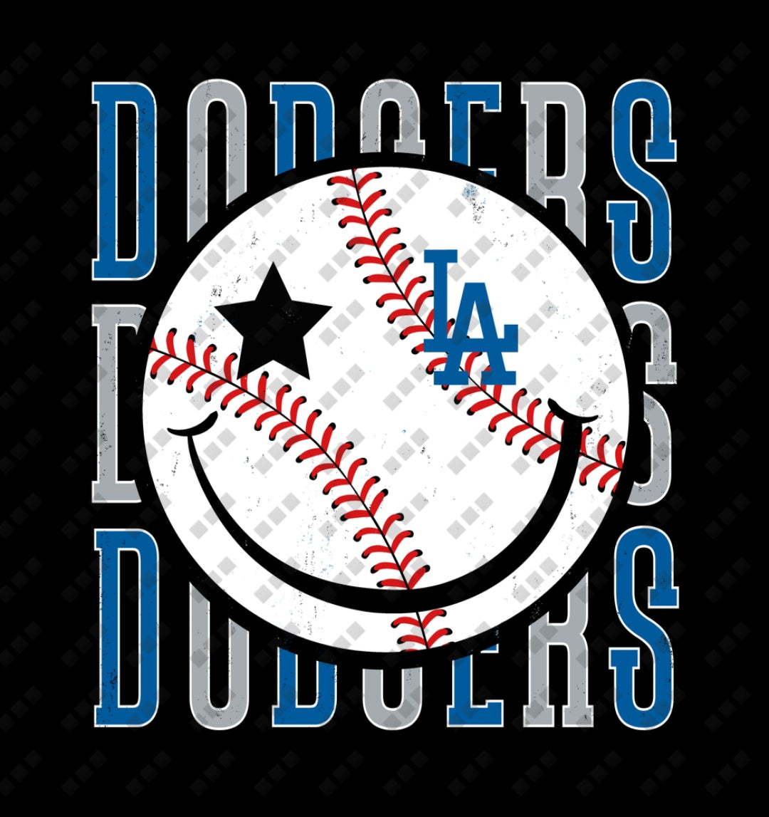 Los Angeles Dodgers Smiley Face Tee – Unisex