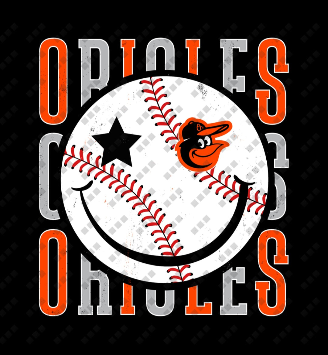 Baltimore Orioles Smiley Face Tee – Unisex