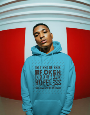 Tired Of Being Broken Hooded Sweatshirt | Jelly Roll Lyric