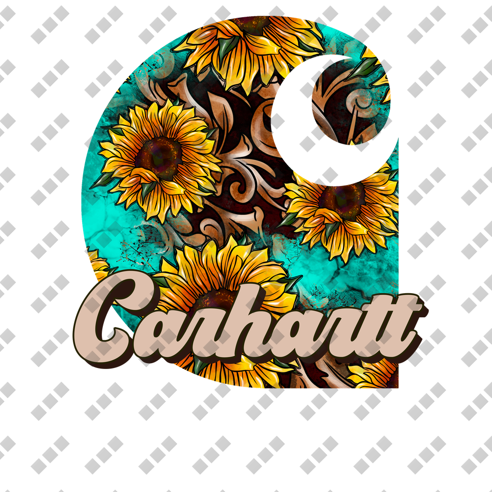 Turquoise Sunflower Carhartt – DTF Transfer