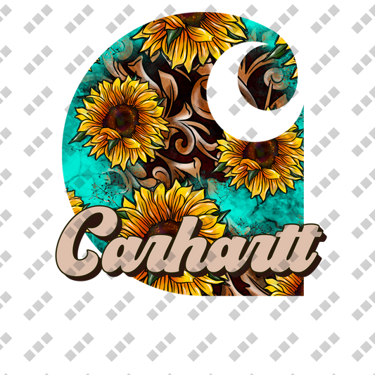 Turquoise Sunflower Carhartt – DTF Transfer